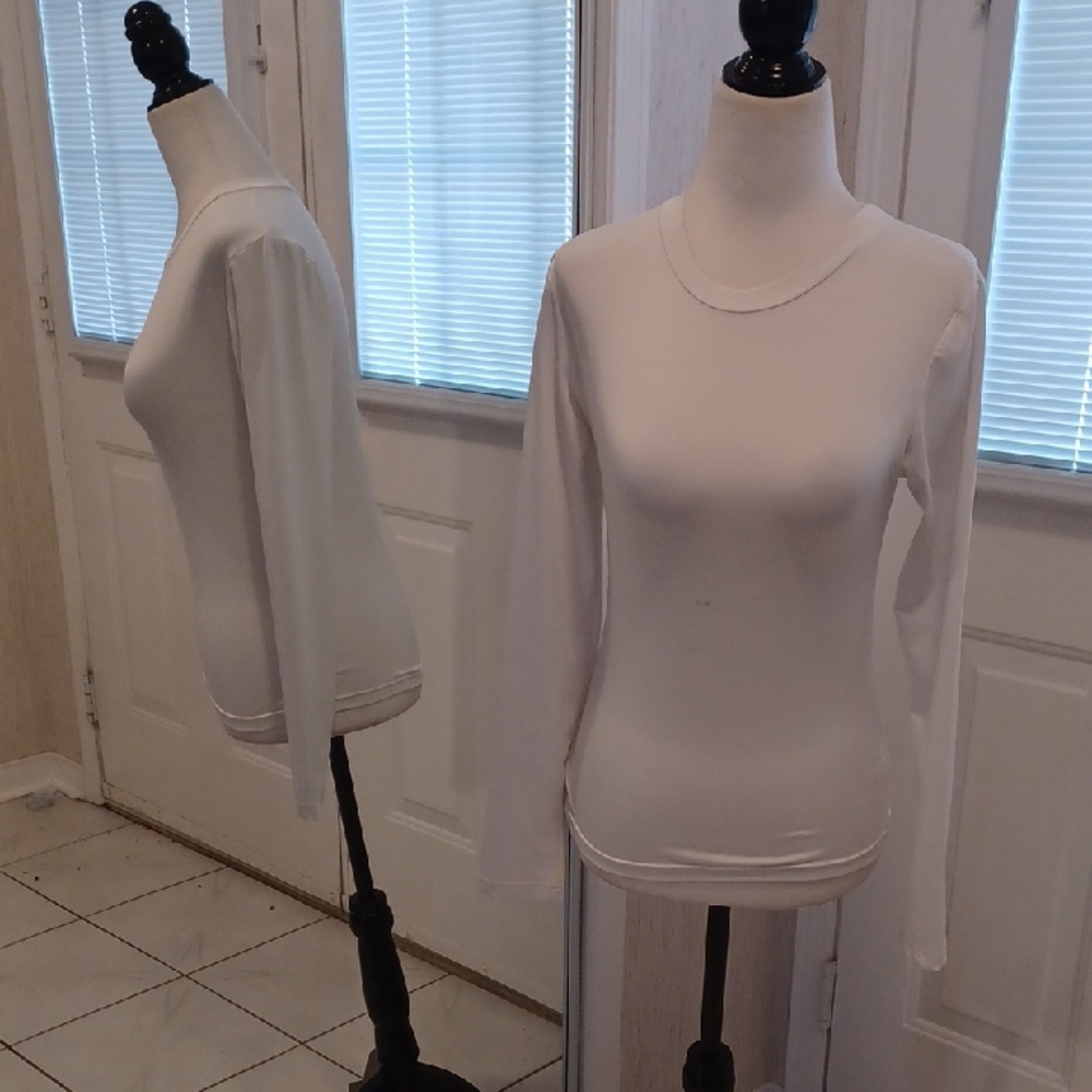 Free Add-on Classic White Long Sleeve Top - Size Medium